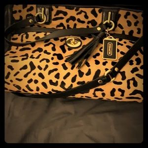 Leopard print Oversized Coach Handbag